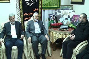 حضور اسماعیل هنیه در منزل سردار سلیمانی