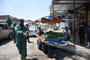 ضد عفونی خیابان‌های موصل با حضور حشدالشعبی + عکس