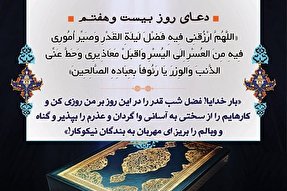 خدایا امروز فضیلت شب قدر را روزی من قرار ده