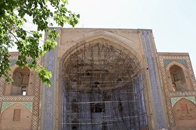 ایوان جنوبی مسجد جامع عتیق قزوین مرمت شد