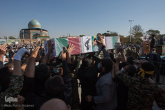 مراسم وداع با شهید مدافع حرم «زکریا شیری» در قزوین