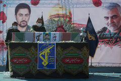 مراسم وداع با شهید مدافع حرم «زکریا شیری» در قزوین