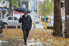 بارش اولن برف پاییزی در قزوین