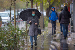 بارش اولن برف پاییزی در قزوین