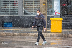 بارش اولن برف پاییزی در قزوین