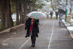 بارش اولن برف پاییزی در قزوین