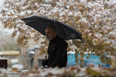 بارش اولن برف پاییزی در قزوین