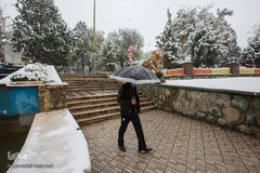 بارش اولن برف پاییزی در قزوین