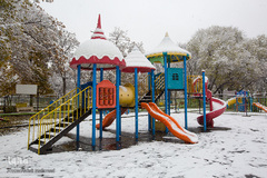 بارش اولن برف پاییزی در قزوین