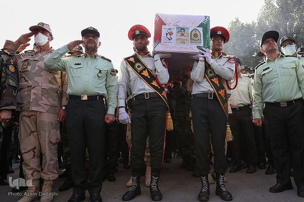 مراسم تشییع پیکر مرزبان شهید ستوان‌یکم مهدی محمدی‌نسب در قزوین