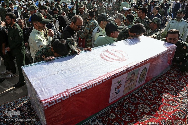 مراسم تشییع پیکر مرزبان شهید ستوان‌یکم مهدی محمدی‌نسب در قزوین