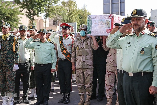 مراسم تشییع پیکر مرزبان شهید ستوان‌یکم مهدی محمدی‌نسب در قزوین