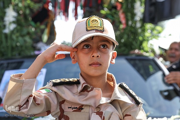 مراسم تشییع پیکر مرزبان شهید ستوان‌یکم مهدی محمدی‌نسب در قزوین