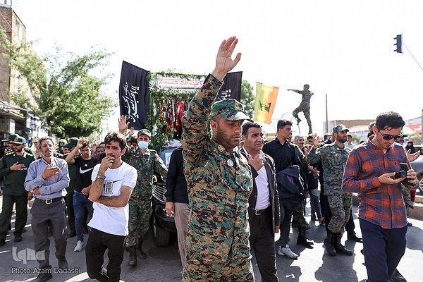 مراسم تشییع پیکر مرزبان شهید ستوان‌یکم مهدی محمدی‌نسب در قزوین