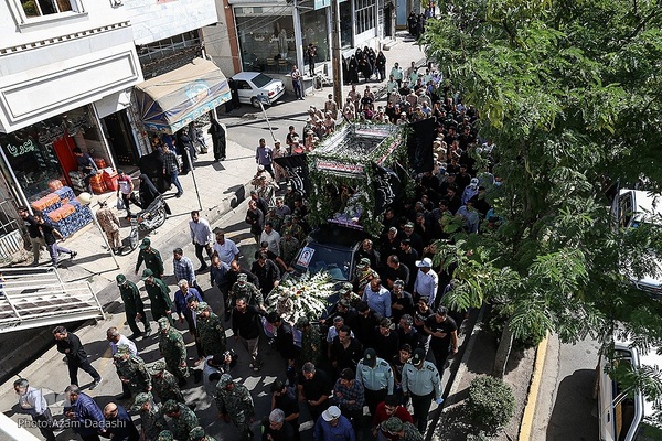 مراسم تشییع پیکر مرزبان شهید ستوان‌یکم مهدی محمدی‌نسب در قزوین