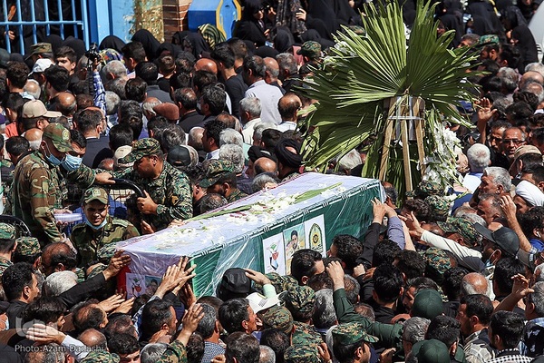 مراسم تشییع پیکر مرزبان شهید ستوان‌یکم مهدی محمدی‌نسب در قزوین