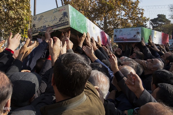 مراسم تشییع ۸ شهید گمنام در قزوین